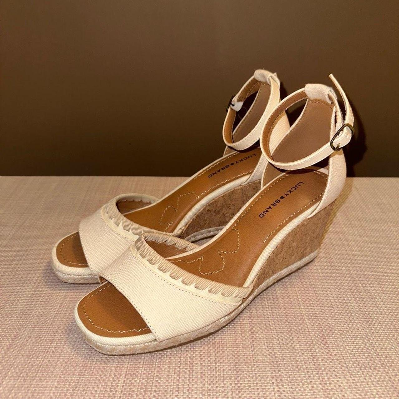 Lucky Brand Womens wedge heels Toe strap and. Depop