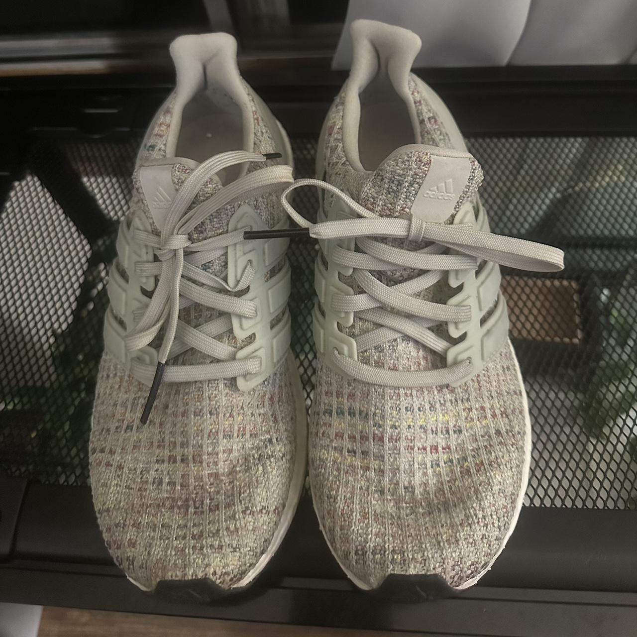 Adidas Ultraboosts Light green and white... - Depop