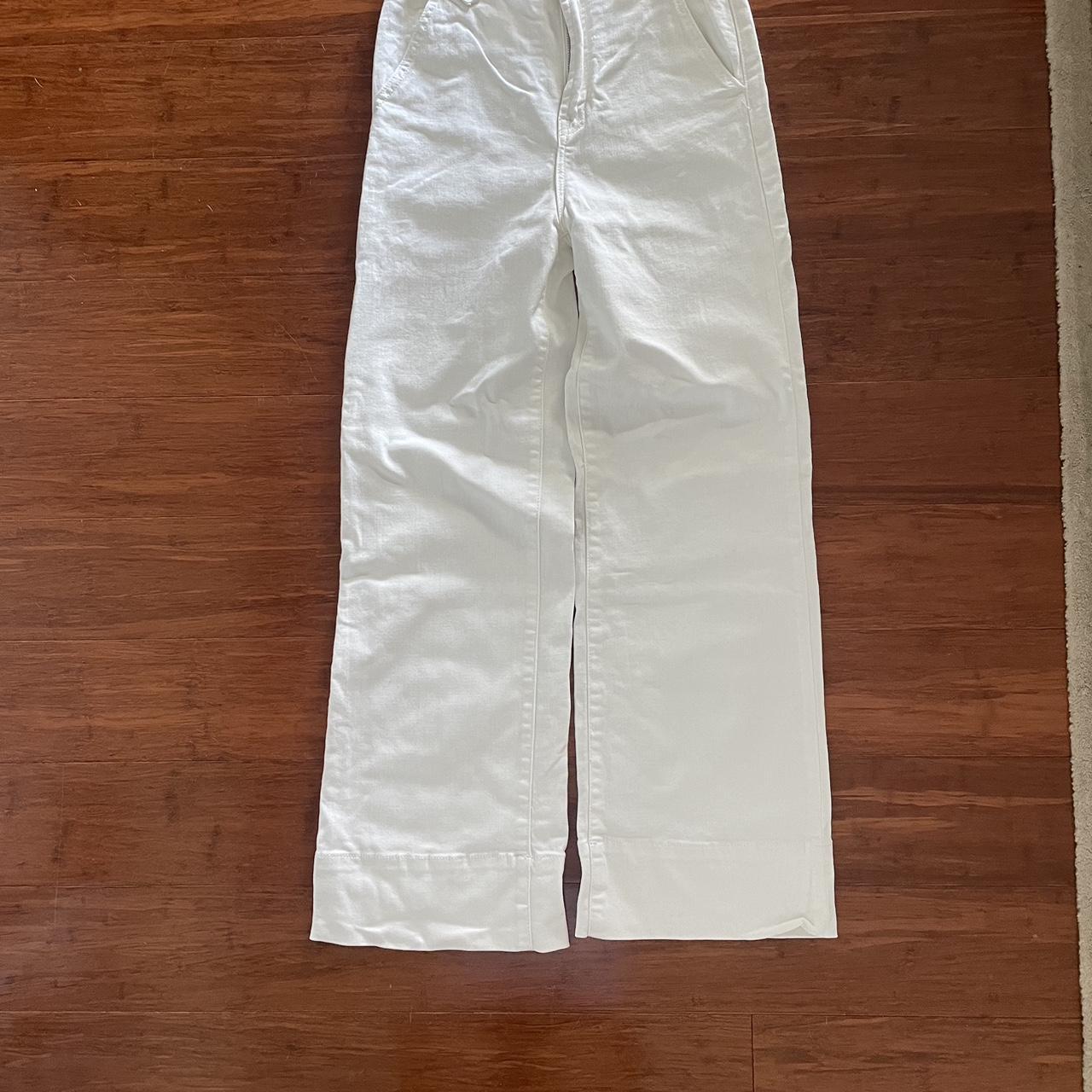 Seed straight wide leg white denim pant worn once only - Depop