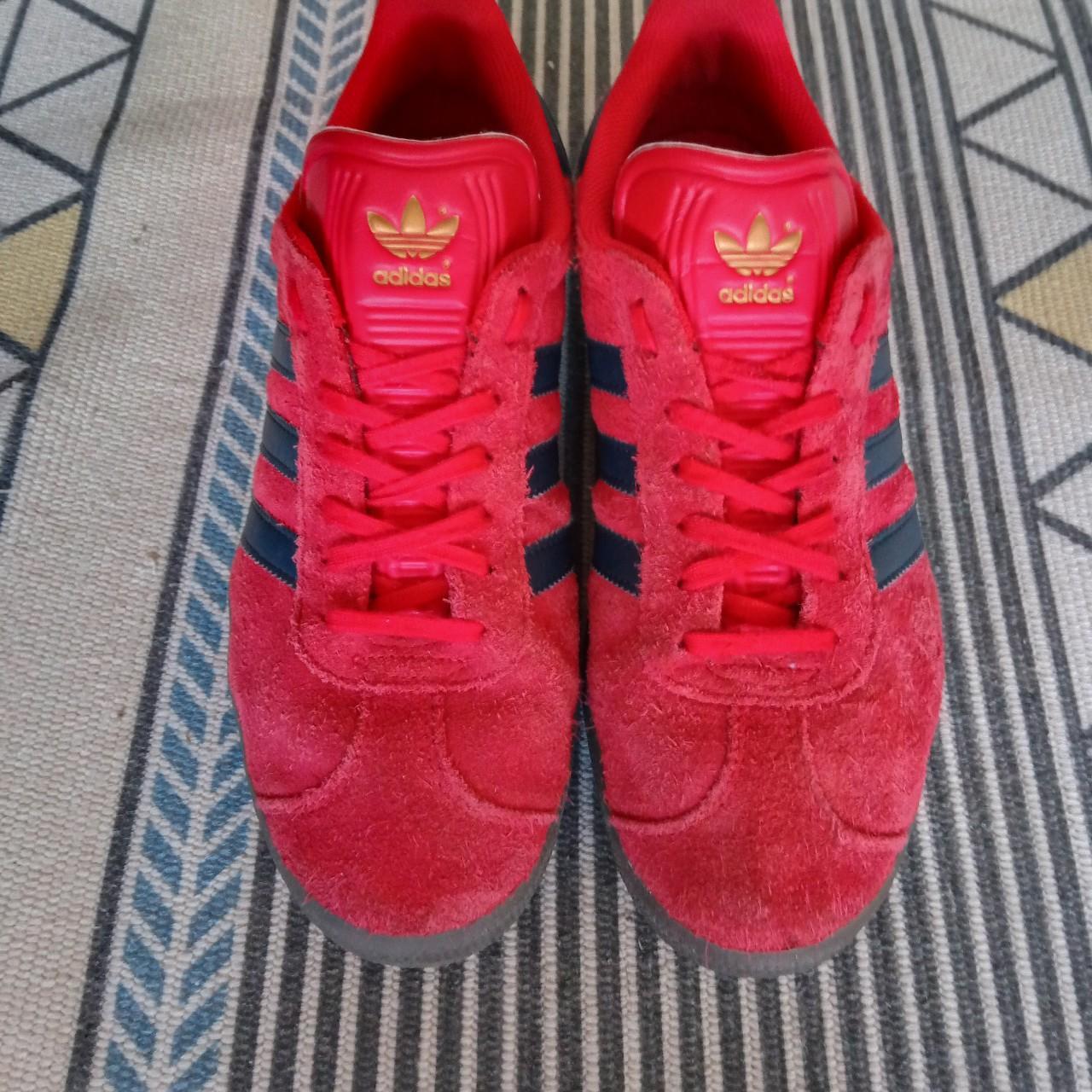 Adidas Gazelle 9 Red/Navy Blue These shoes have a... - Depop