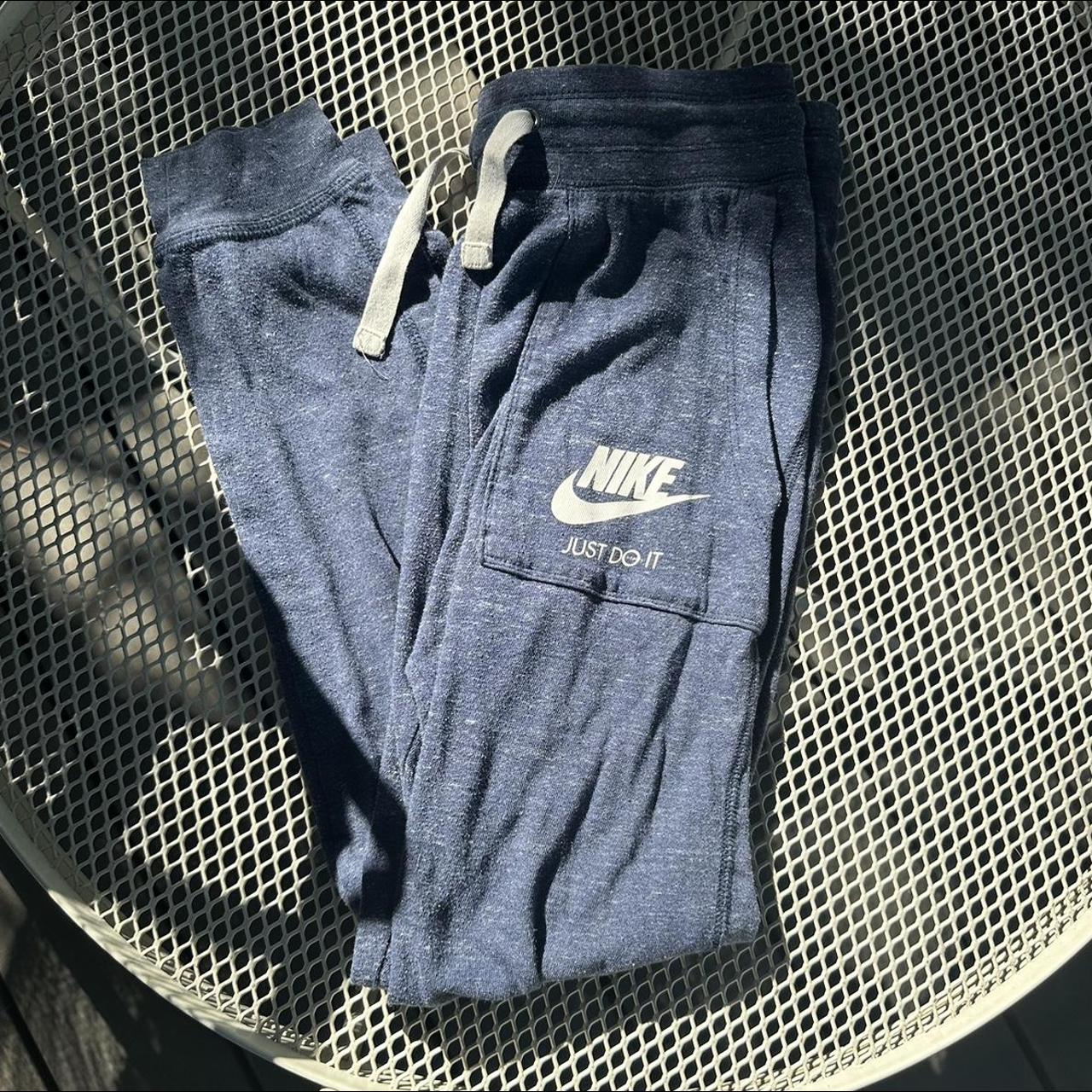 Nike Blue Sweatpants Speckled navy blue with white... Depop