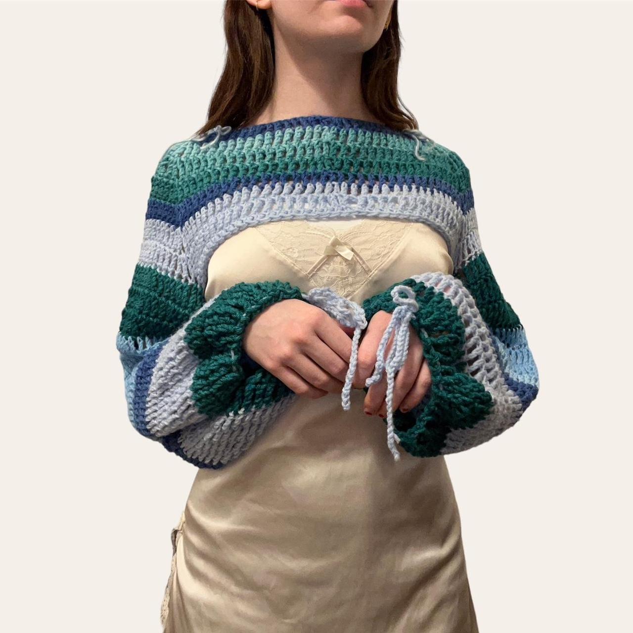 scrappy mermaid shrug bolero sleeves / mini sweater... Depop