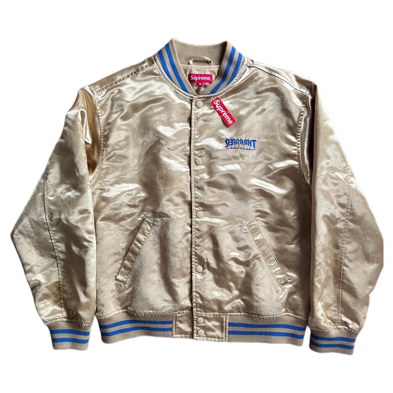 Supreme x Thrasher Gold Satan Varsity jacket New | Depop