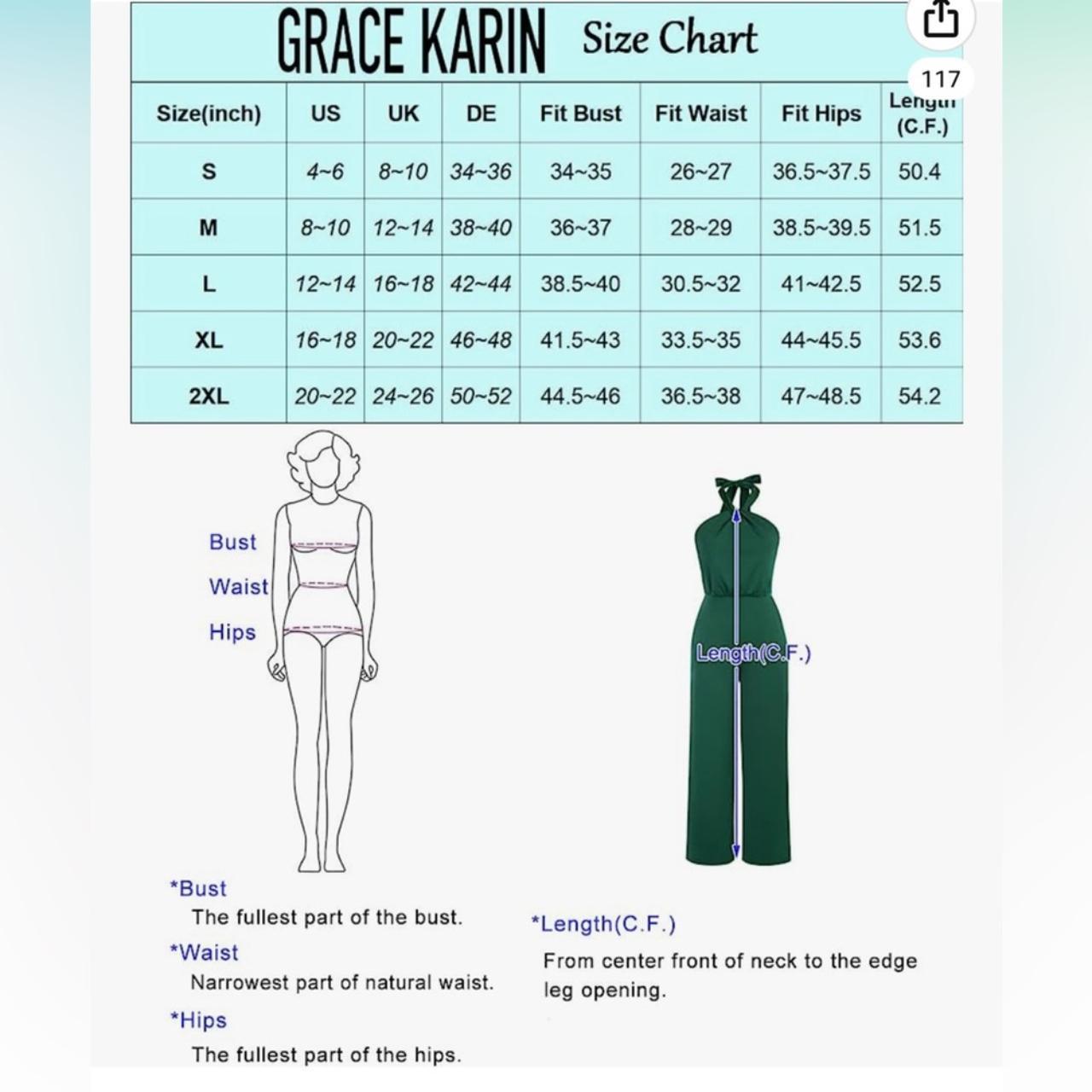 Grace Karin Size Chart