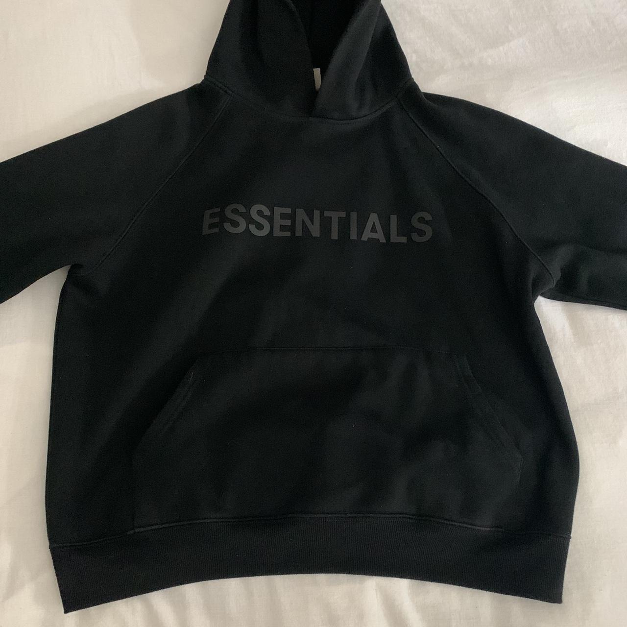 Black essentials fear of god hoodie 🖤 Worn once... - Depop