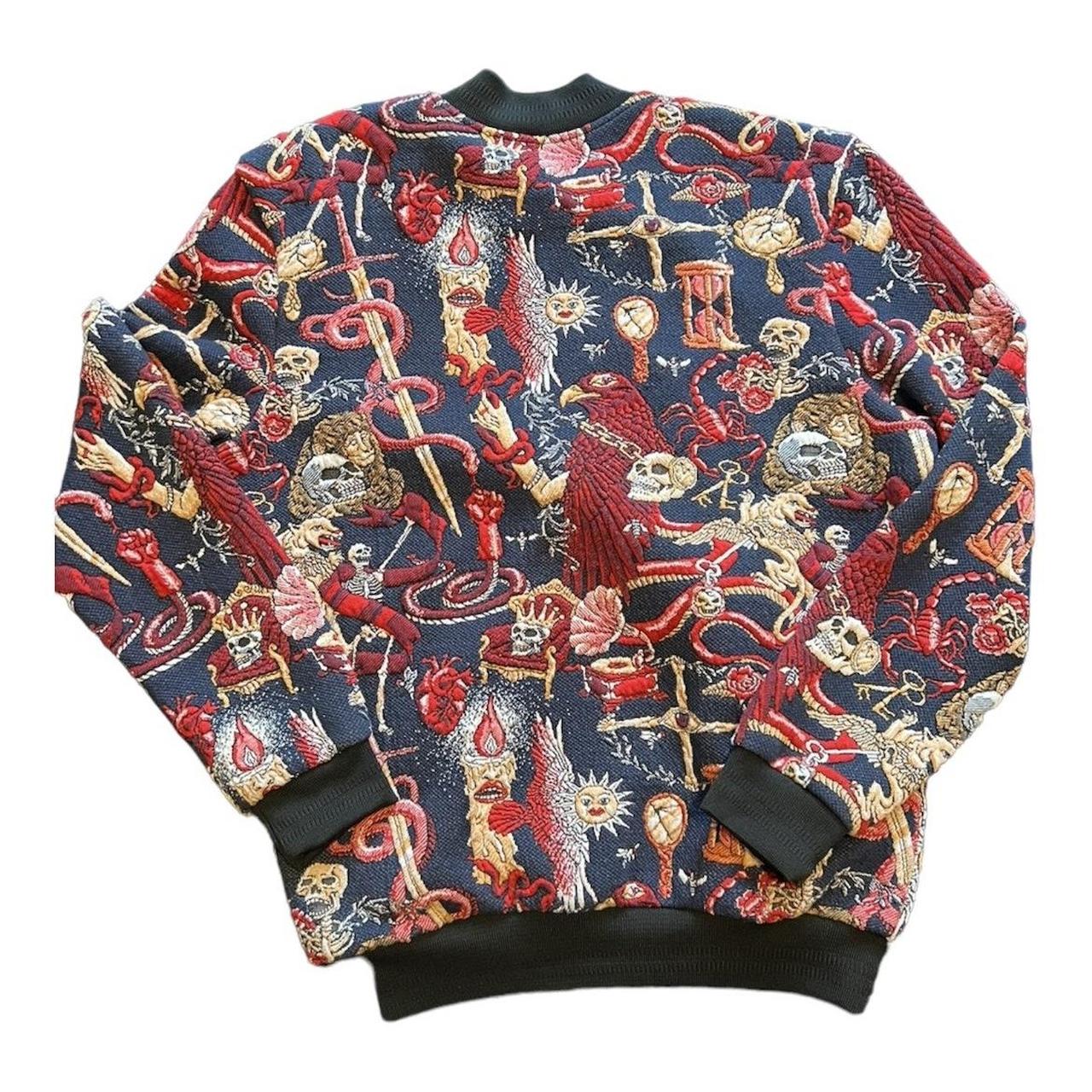 Zara Rare Men's Embroidered Bomber Jacket Size - Depop