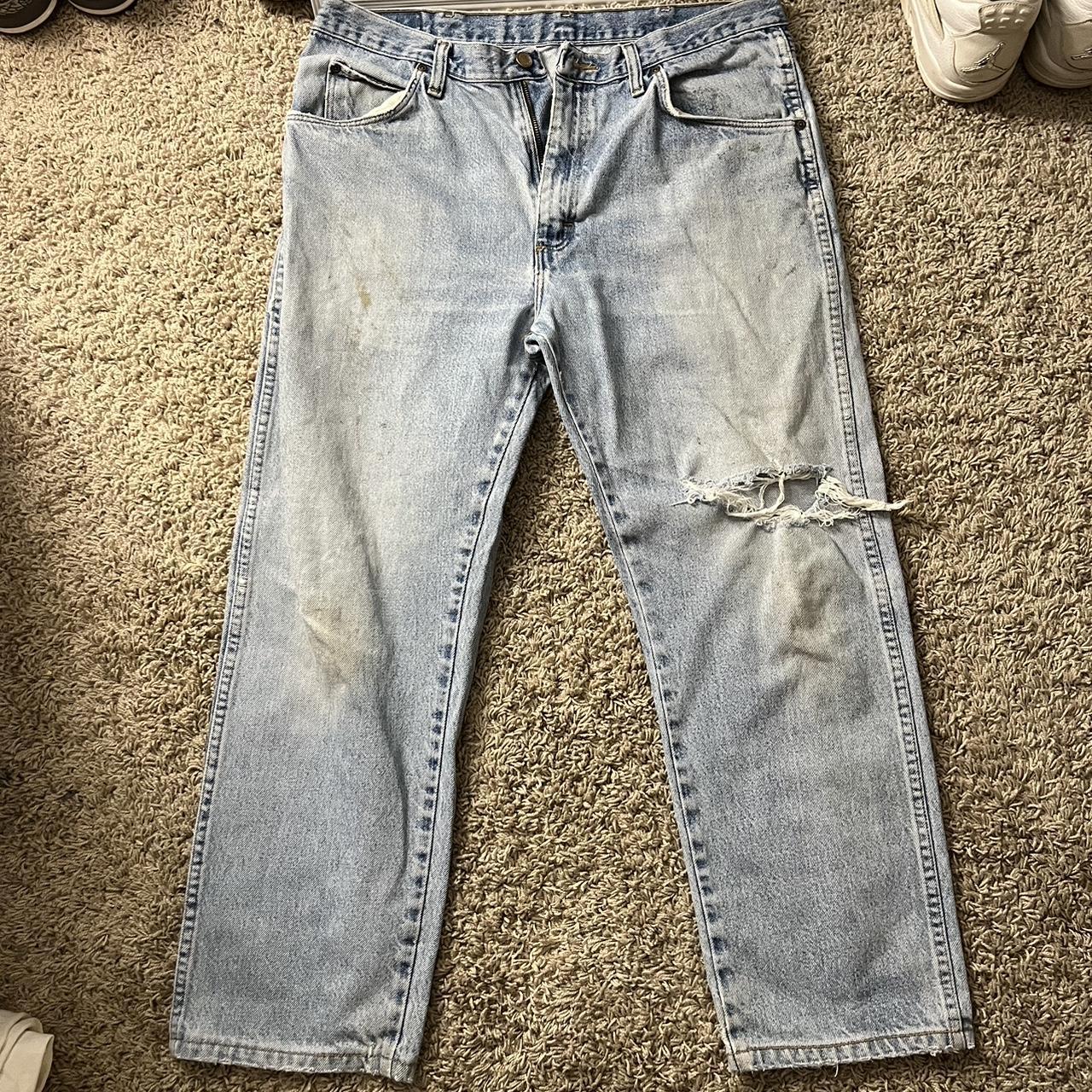 Wrangler Light Blue Jeans 36x30 Reference pics for - Depop