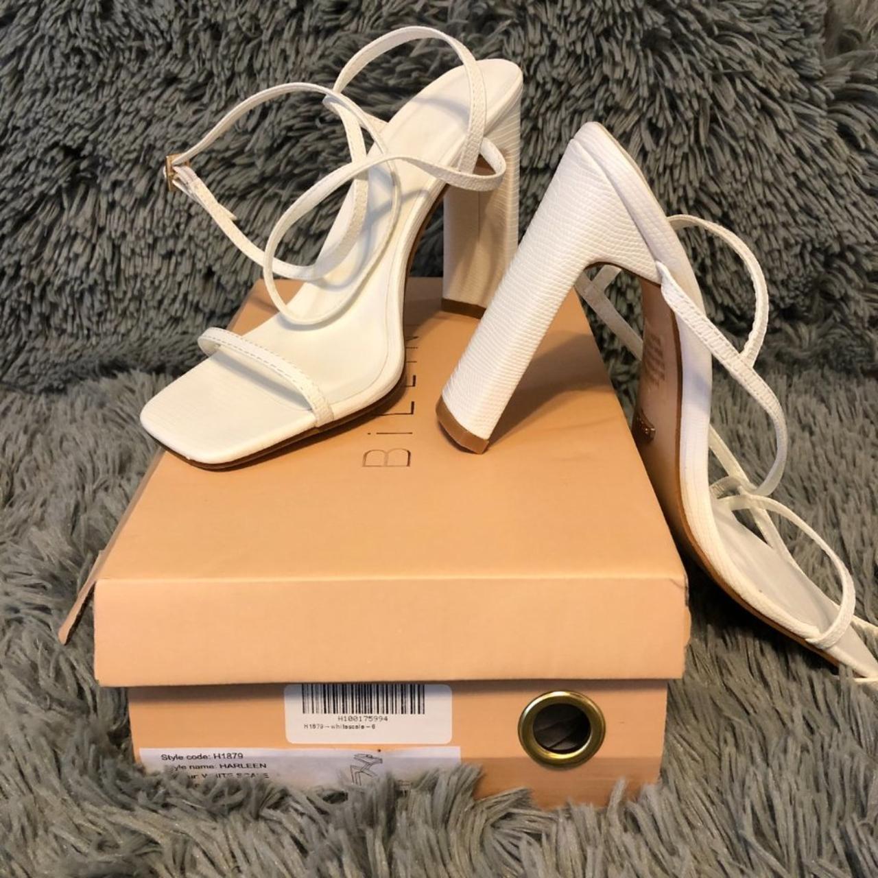 billini white heels
