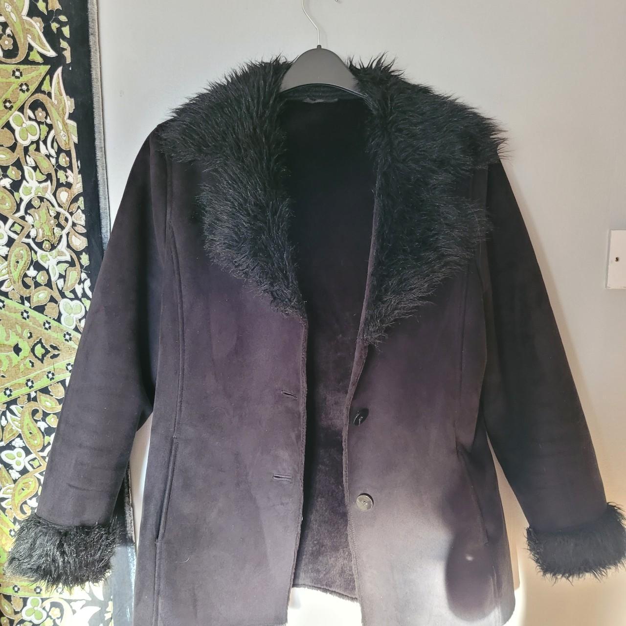 Black Sheep Skin Coat soze 8-12 (not sure if real skin) - Depop