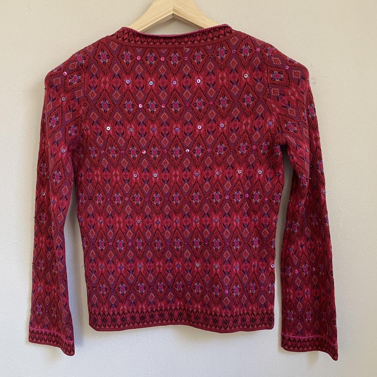 Y2k patterned sweater! Super cute long sleeve... - Depop