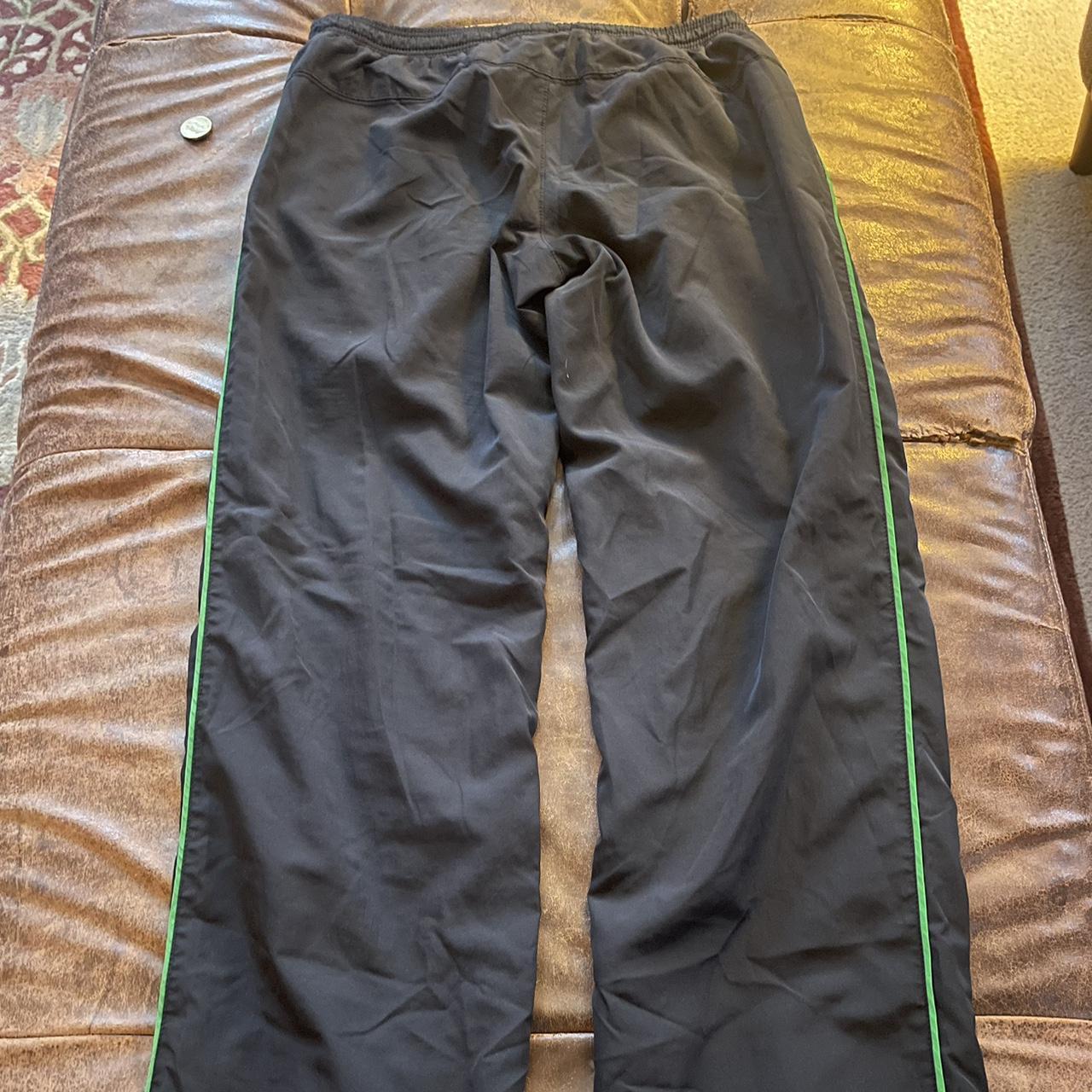 Nike vintage track pants Early 2000s Green and black... - Depop