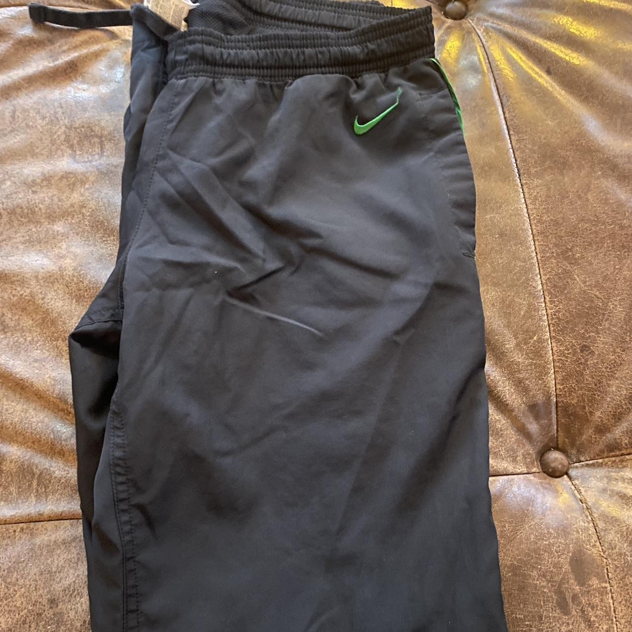 Nike vintage track pants Early 2000s Green and black... - Depop