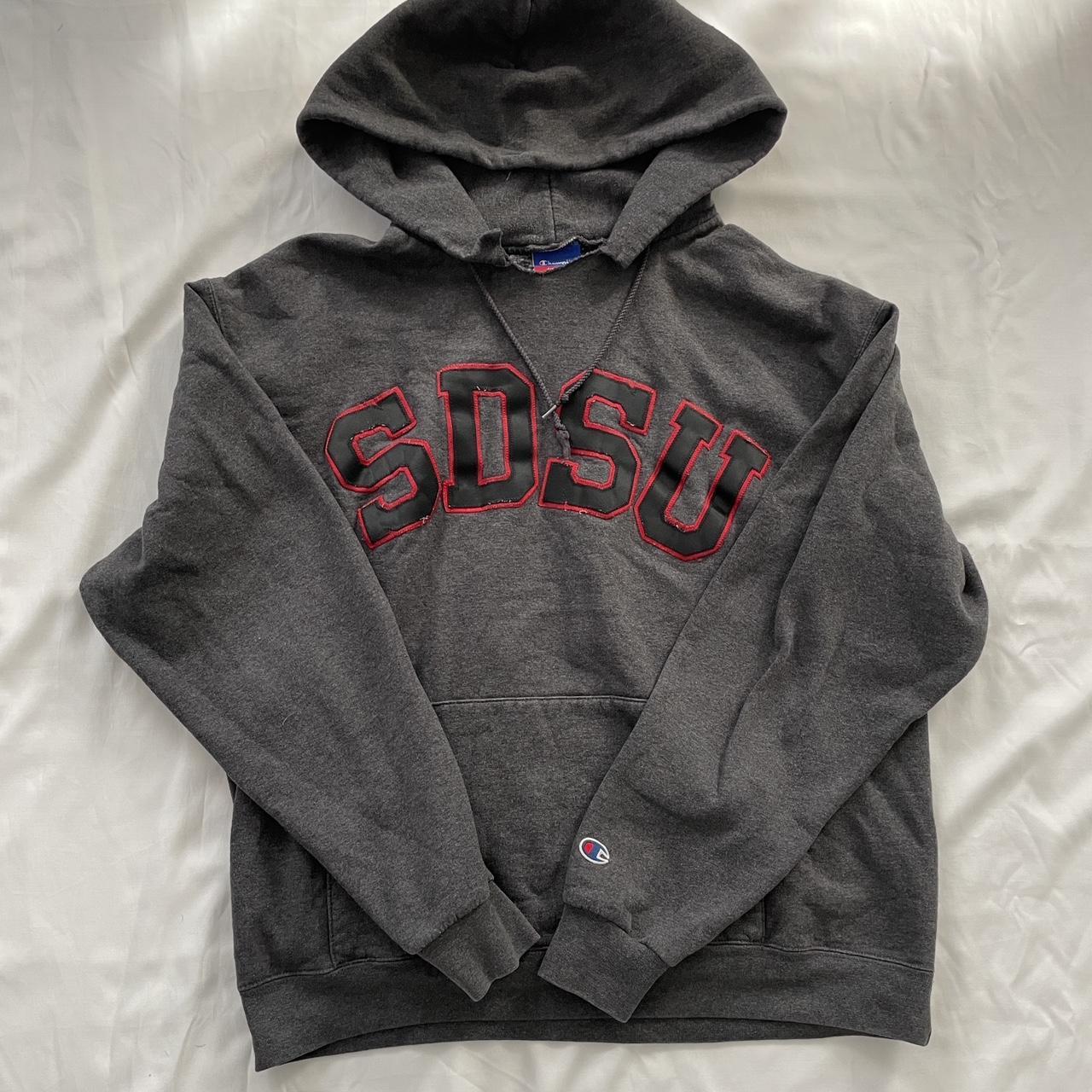 Vintage SDSU Hoodie -cut hood -champion tag size... - Depop