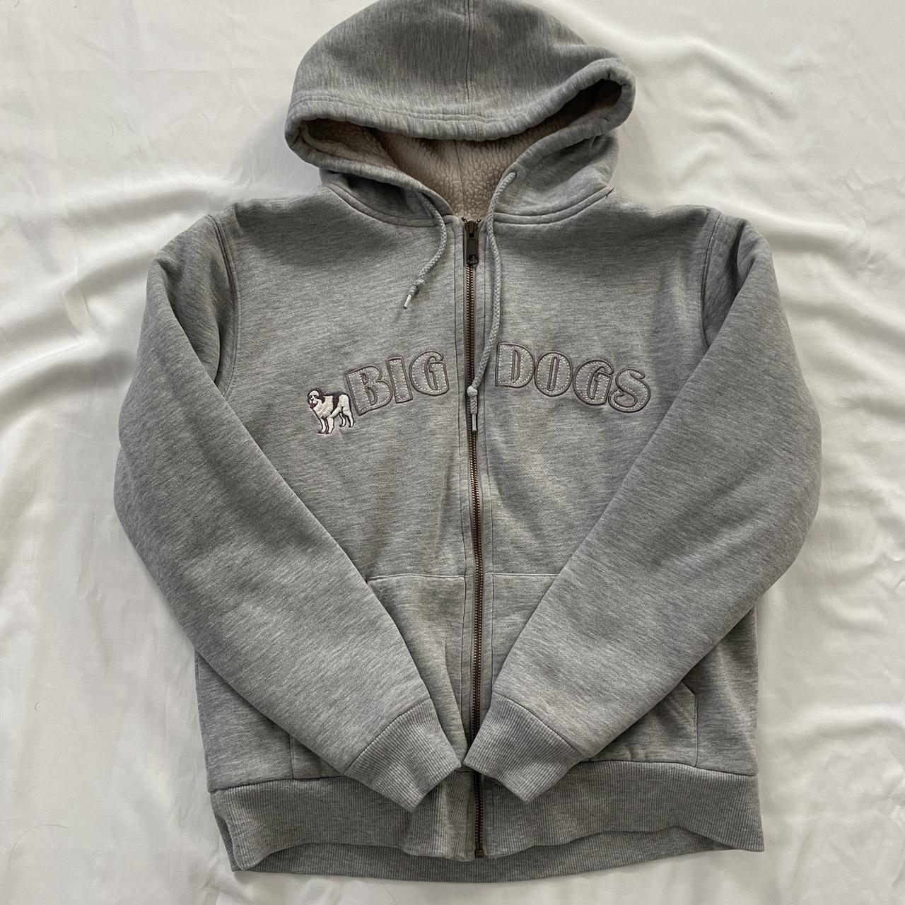 Vintage Blanket Lined Big Dogs Zip Up Hoodie size... Depop