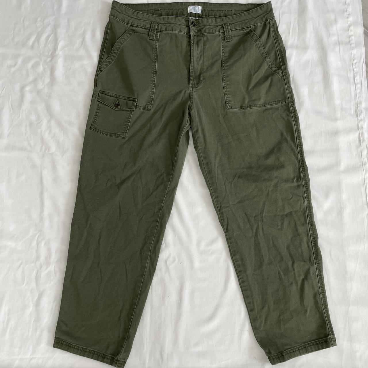 Vintage Green Army Pants -tagged 18, fits 36x30 -no... - Depop