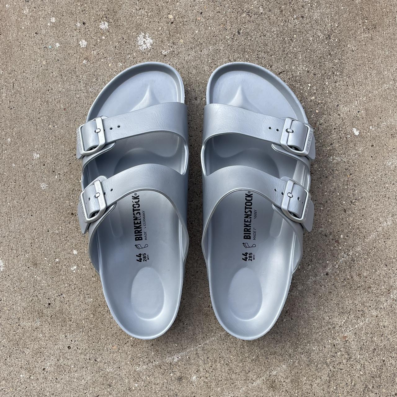 Birkenstock arizona essentials online metallic silver