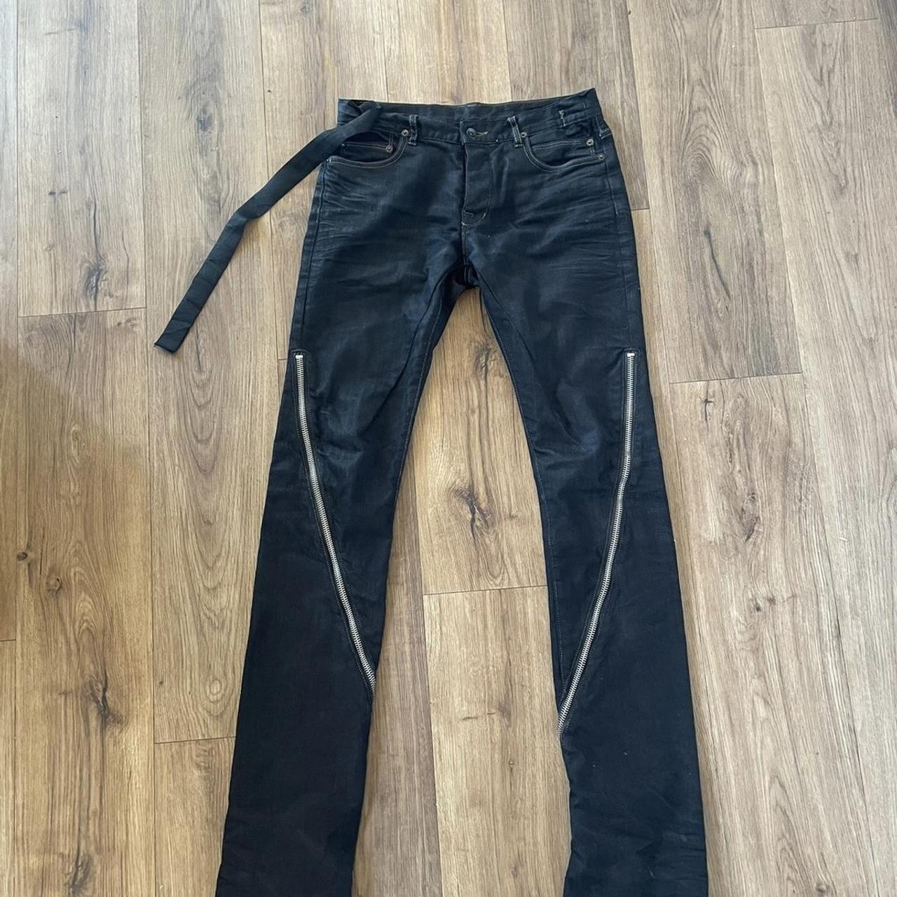 RICK OWENS OG BANANA CUT DENIM JEANS , Waist @, 15.5...