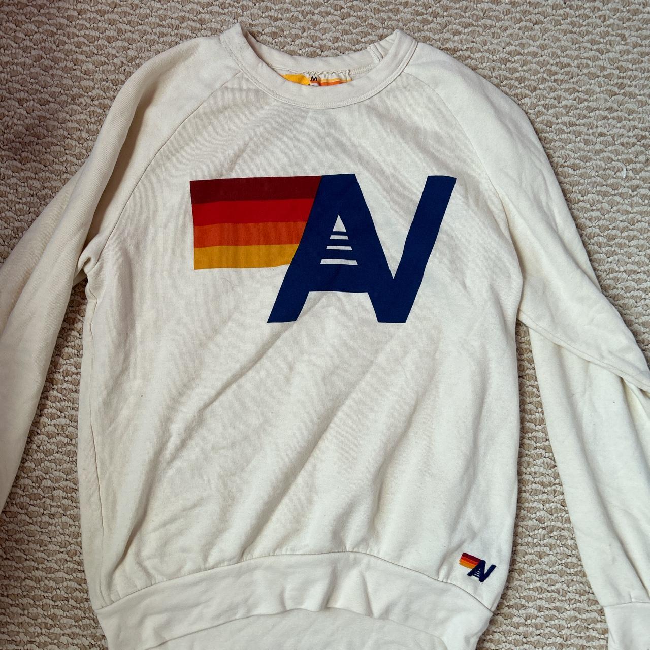 Aviator Nation Women's Cream Sweatshirt Depop