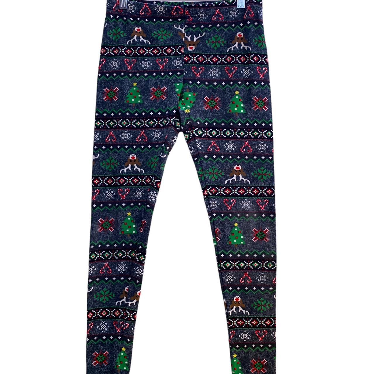 Reindeer Holiday Leggings Size