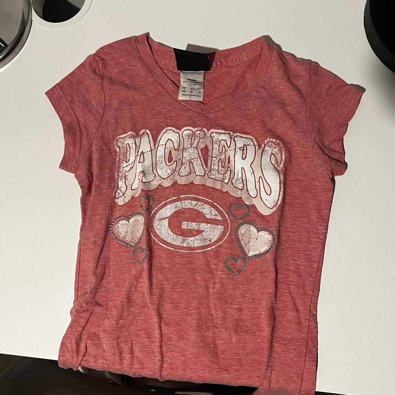 green bay packers pink baby tee - girls small, fits... - Depop