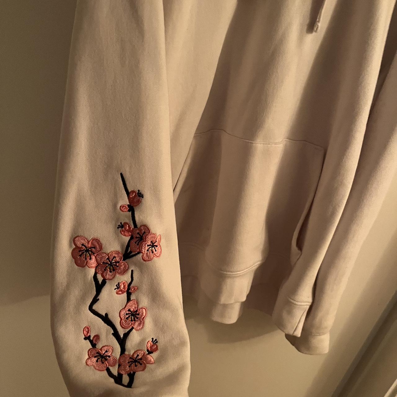 White/Pink DGK Hoodie Cherry Blossom Tree SUPER... Depop