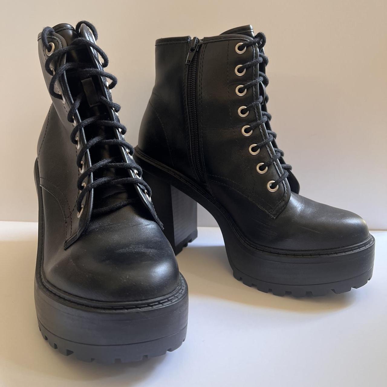 High heel combat boots - Depop