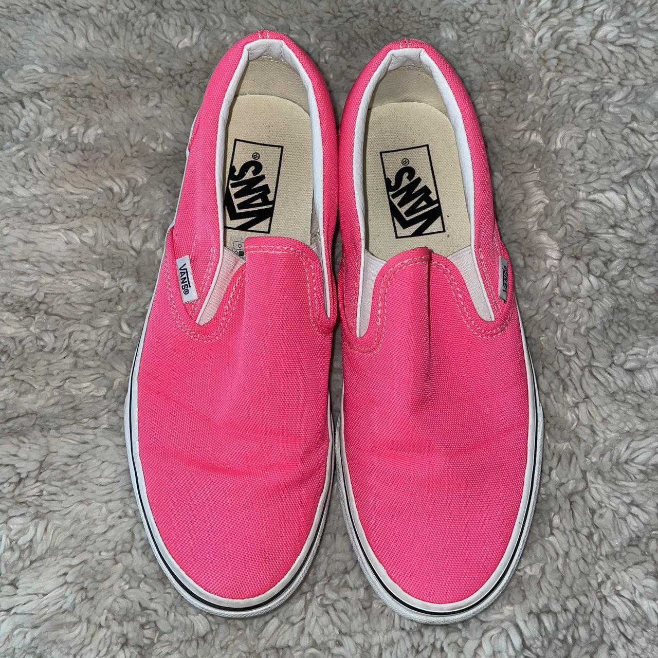 vans classic slip-on neon pink womens size Depop