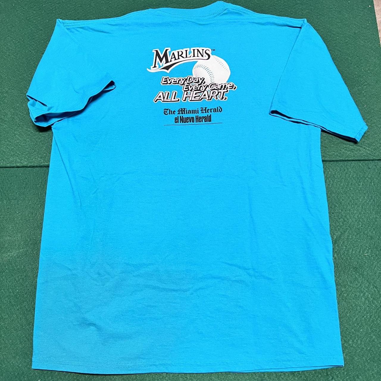 Vintage Miami Marlins Shirt Mens XL White Blue - Depop