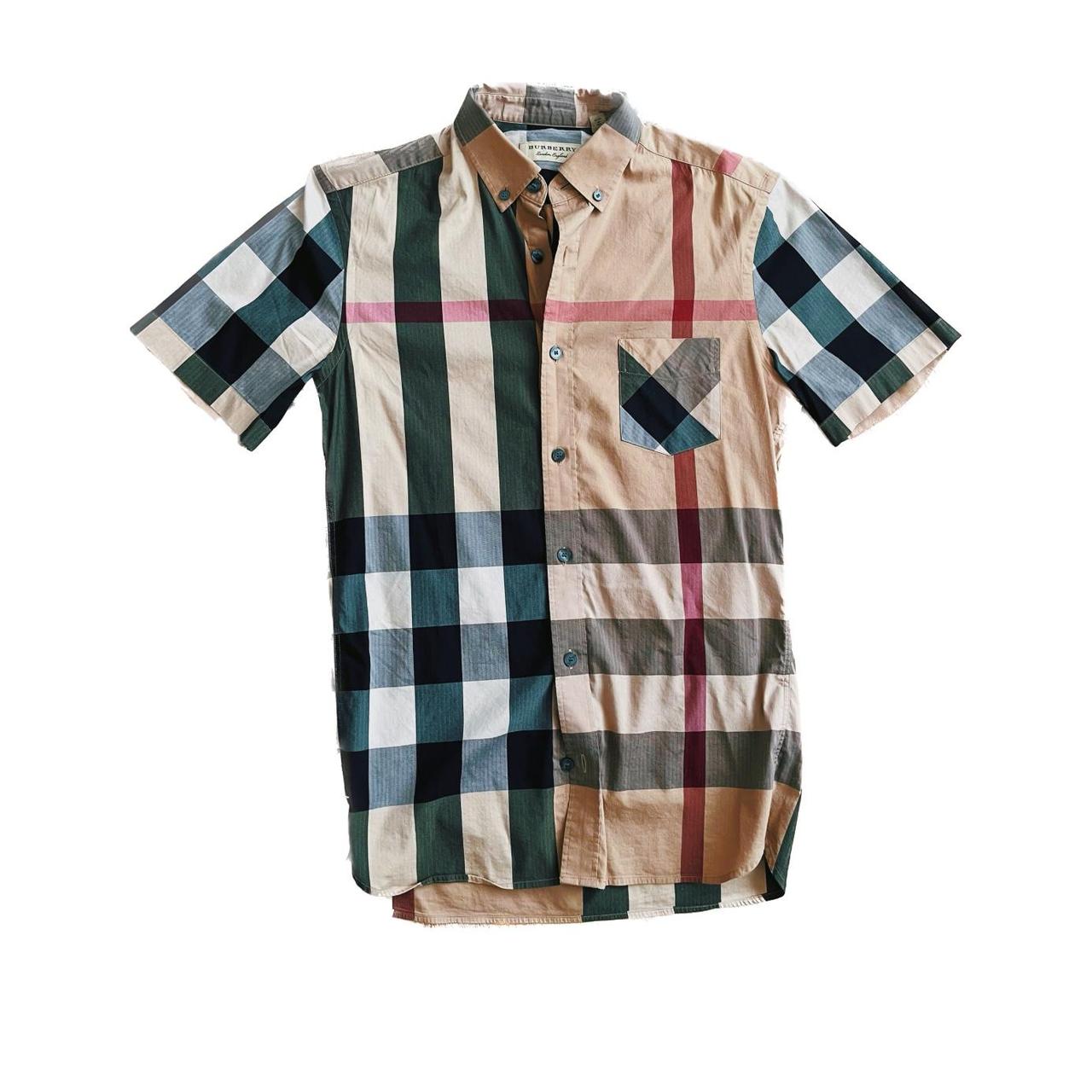 Men s XS Burberry London plaid print short sleeve