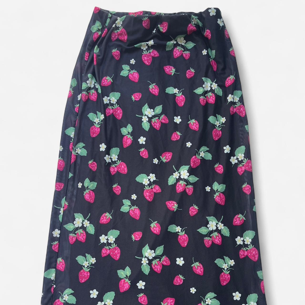 Black Dangerfield strawberry skirt never worn Depop