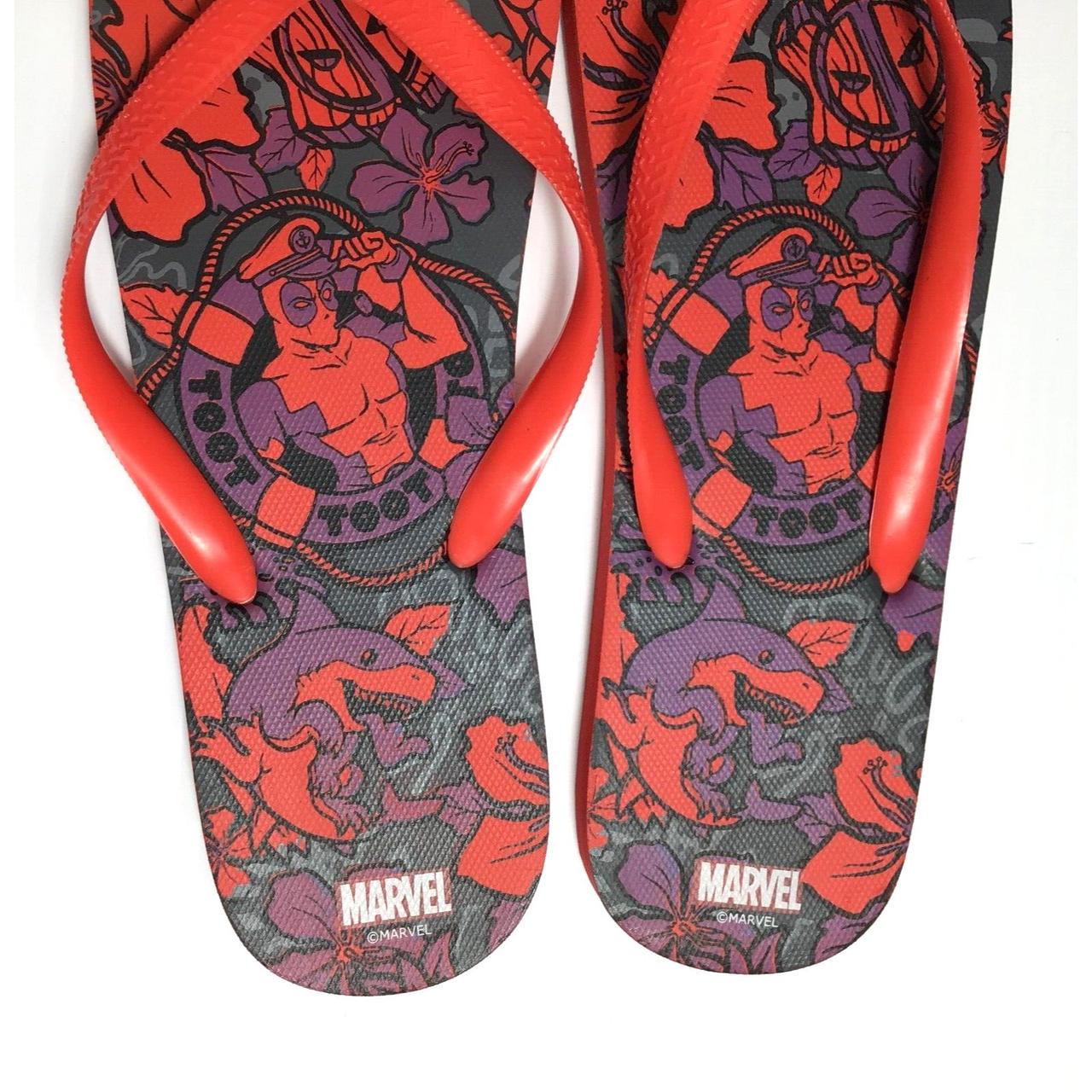 Marvel Comics DEADPOOL Sandals Flip Flops Mens 11.5... Depop