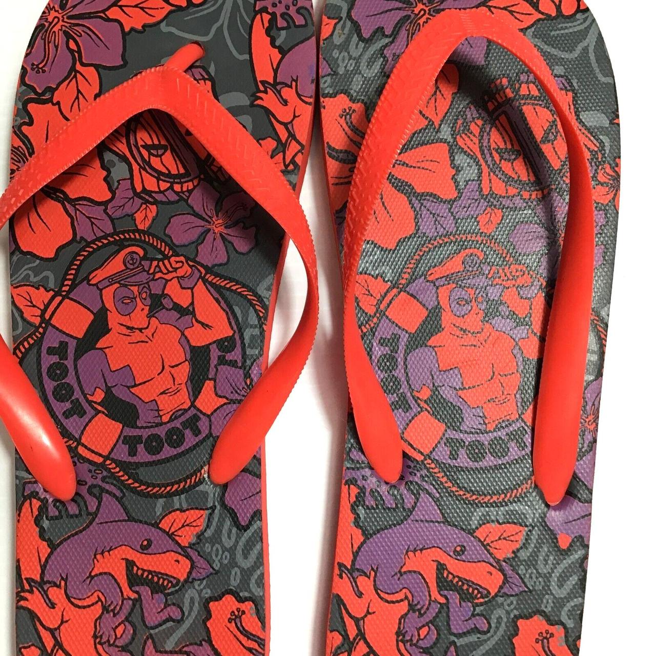 Marvel Comics DEADPOOL Sandals Flip Flops Mens 11.5... Depop