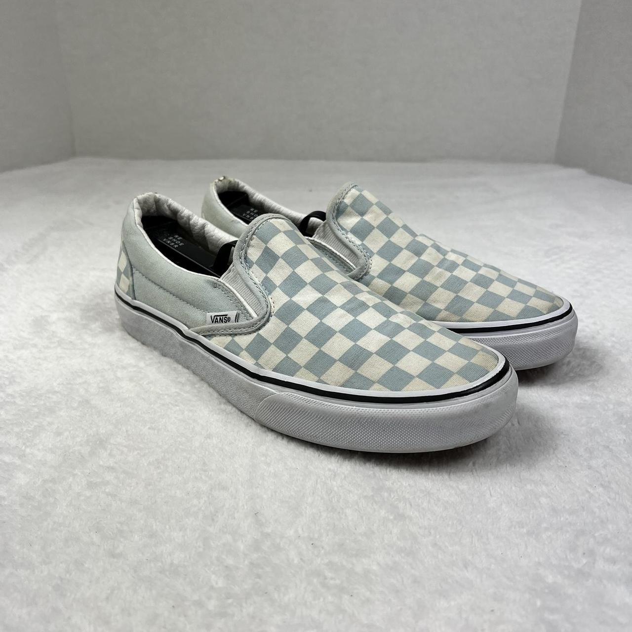 Light blue hotsell and checkered vans