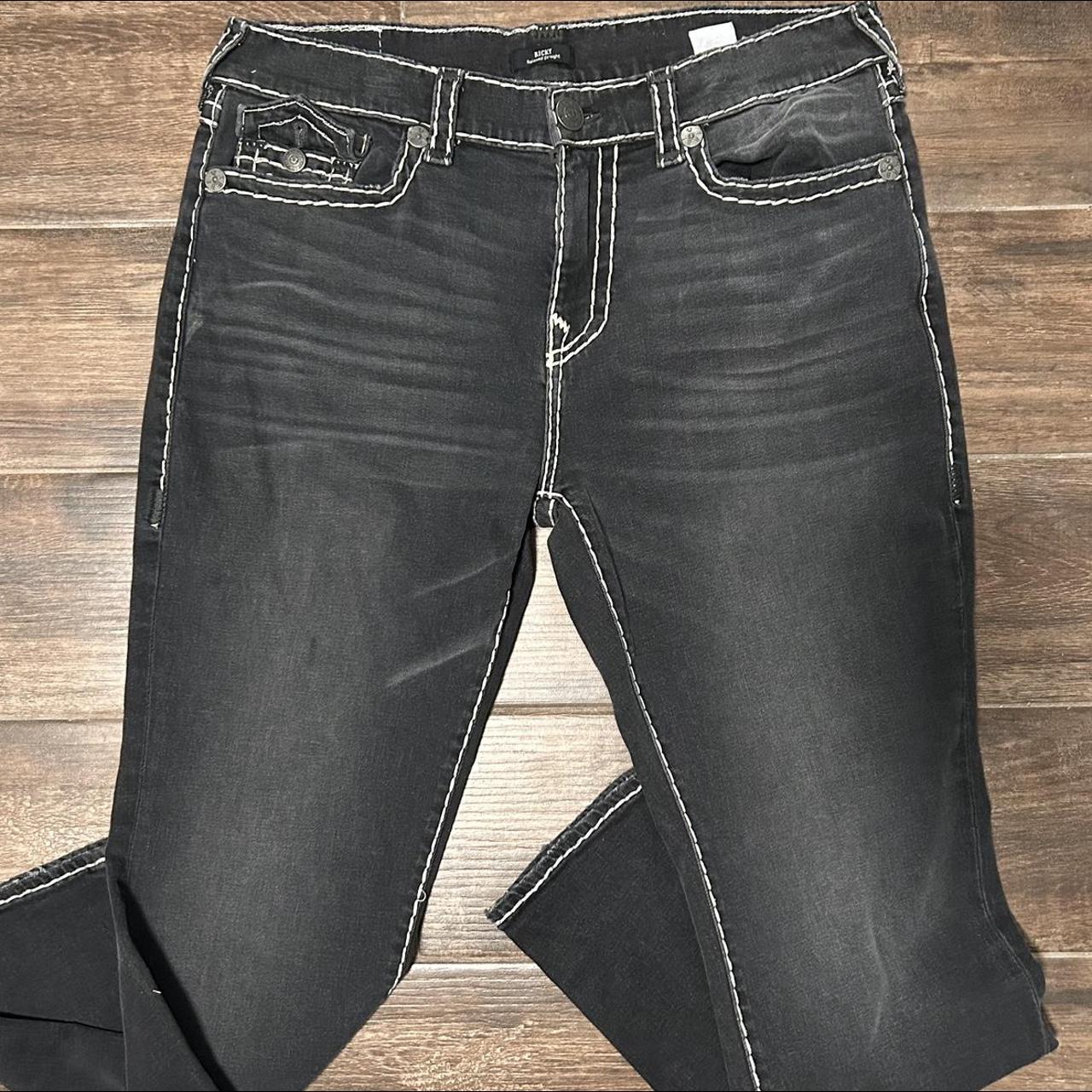 True Religion Men's Black Jeans | Depop