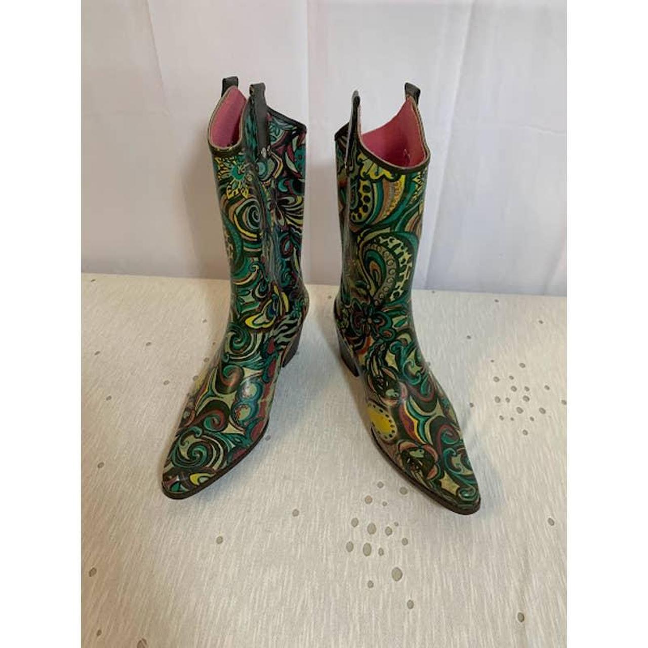 RAIN BOPS BY BEEHIVE WOMEN'S SIZE 10 COWGIRL BOOTS... - Depop