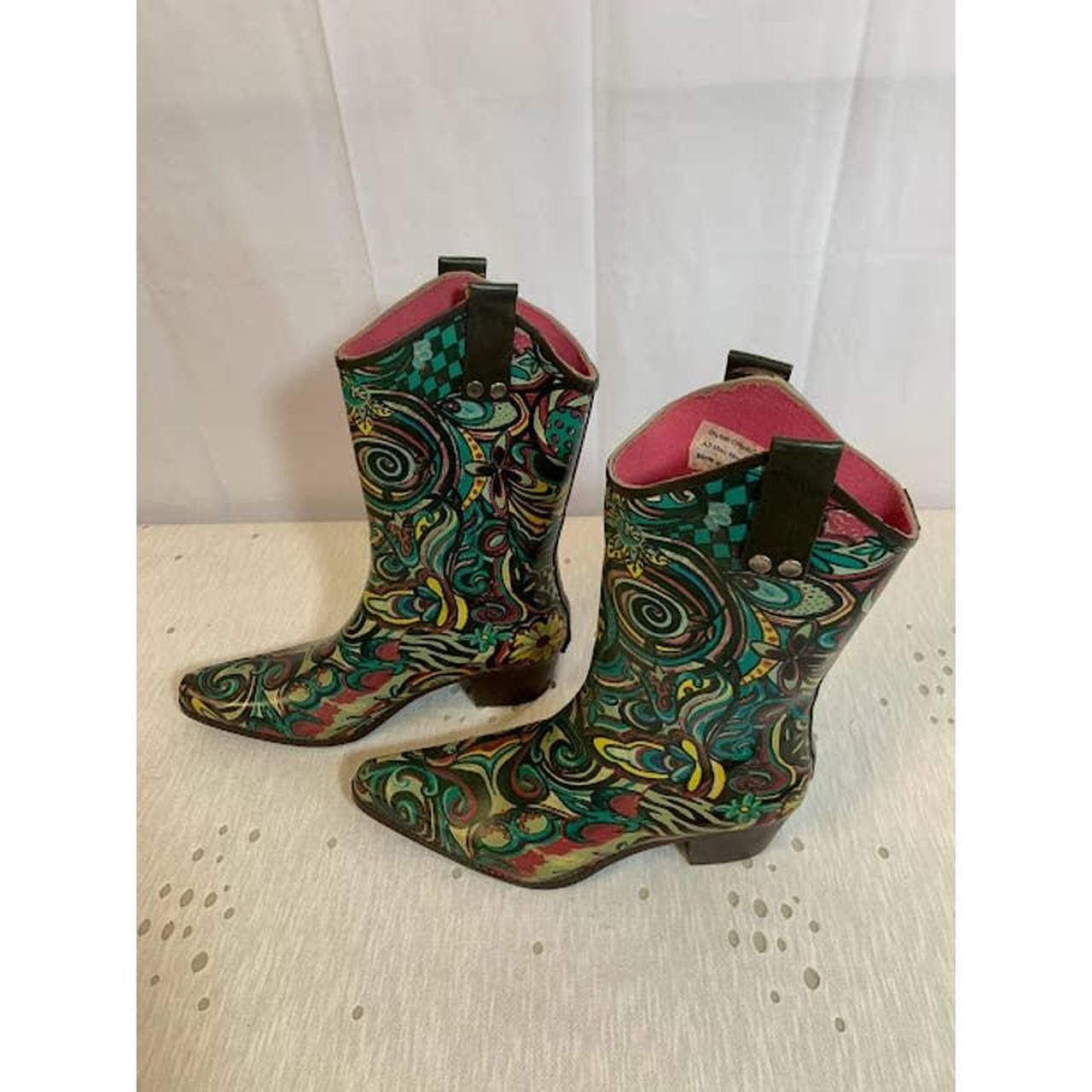 RAIN BOPS BY BEEHIVE WOMEN'S SIZE 10 COWGIRL BOOTS... - Depop