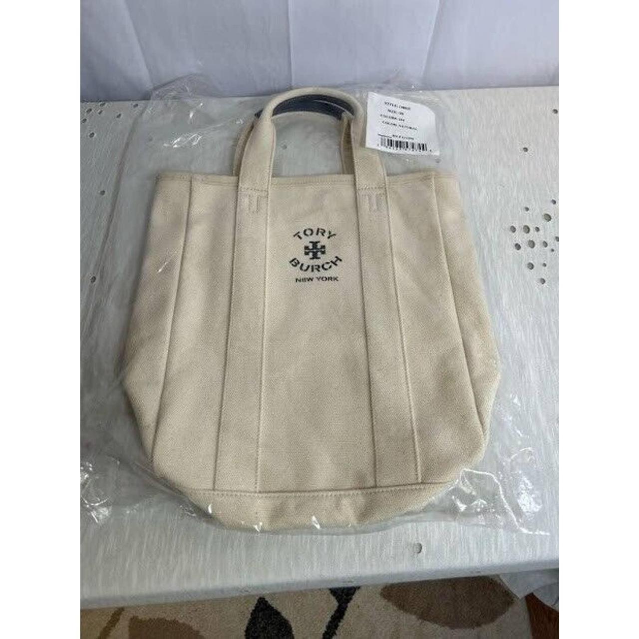 TORY BURCH Mercer Street Canvas Tote Bag - Natural - - Depop