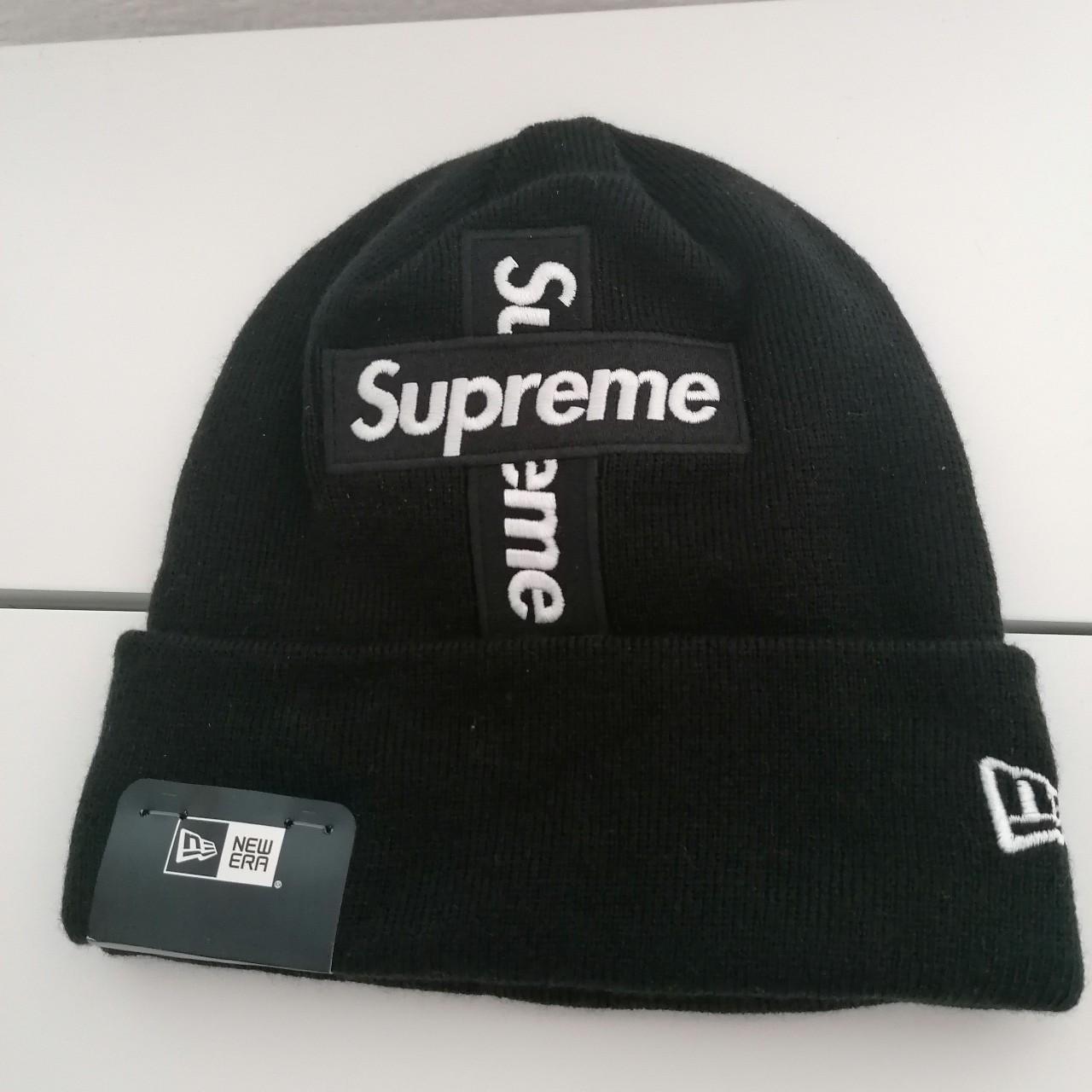 Supreme new Era cross box logo beanie.(black) One... - Depop