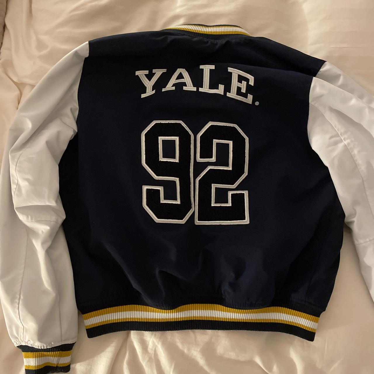 Small pull&bear yale varsity jacket Navy and... Depop