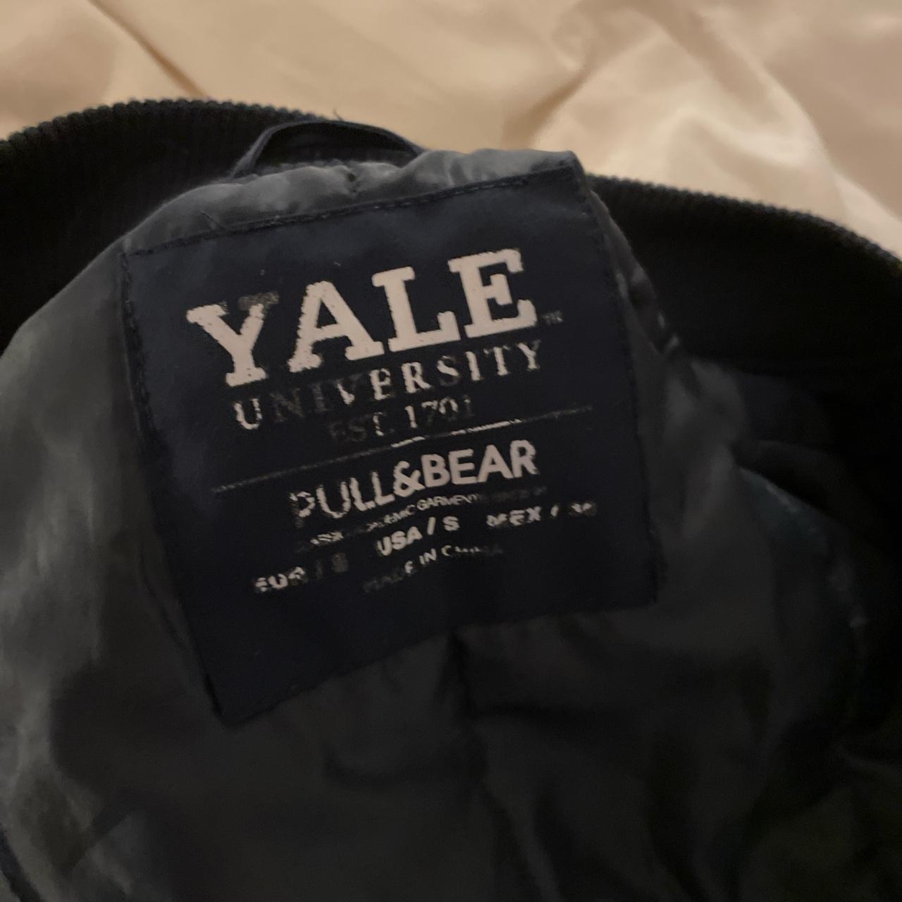 Small pull&bear yale varsity jacket Navy and... Depop