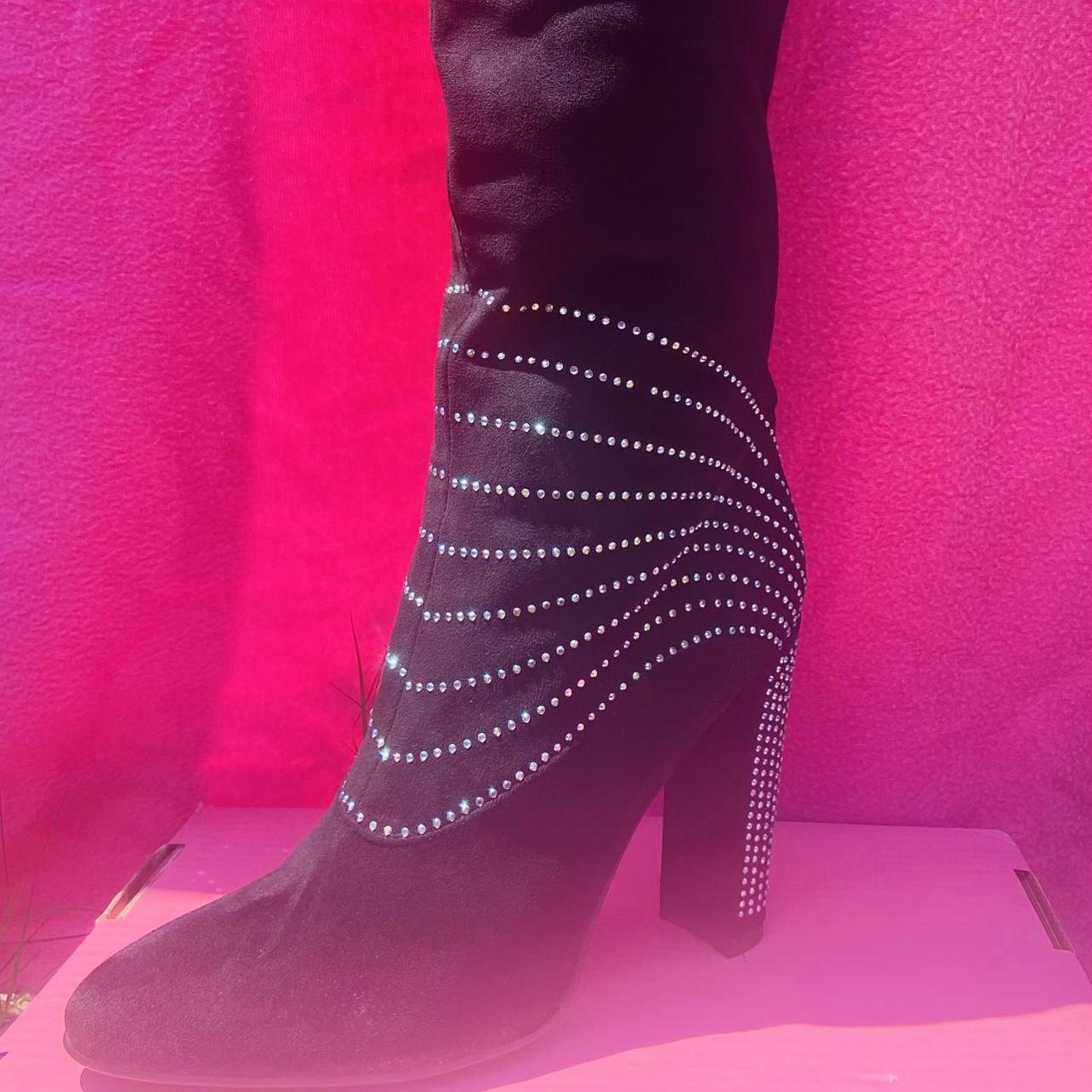 Bedazzled knee hotsell high boots