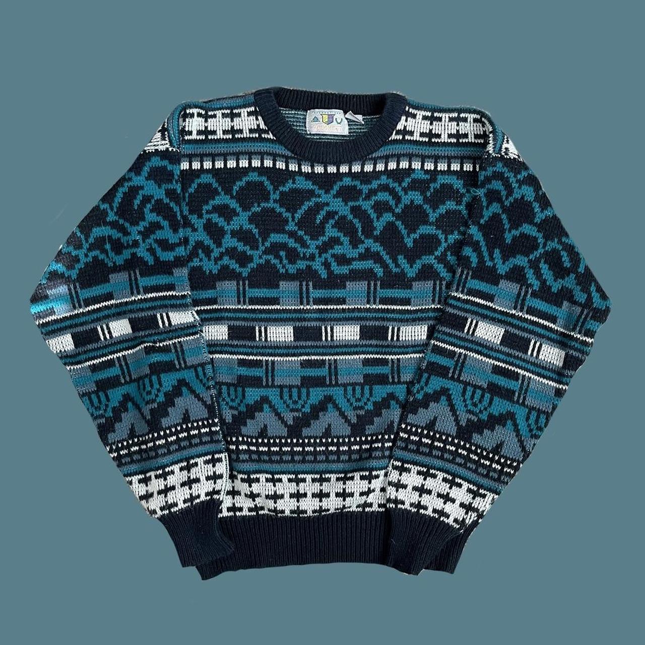 RETRO BLUE SWEATER ☾ ｡𖦹 this grungy sweater is... - Depop