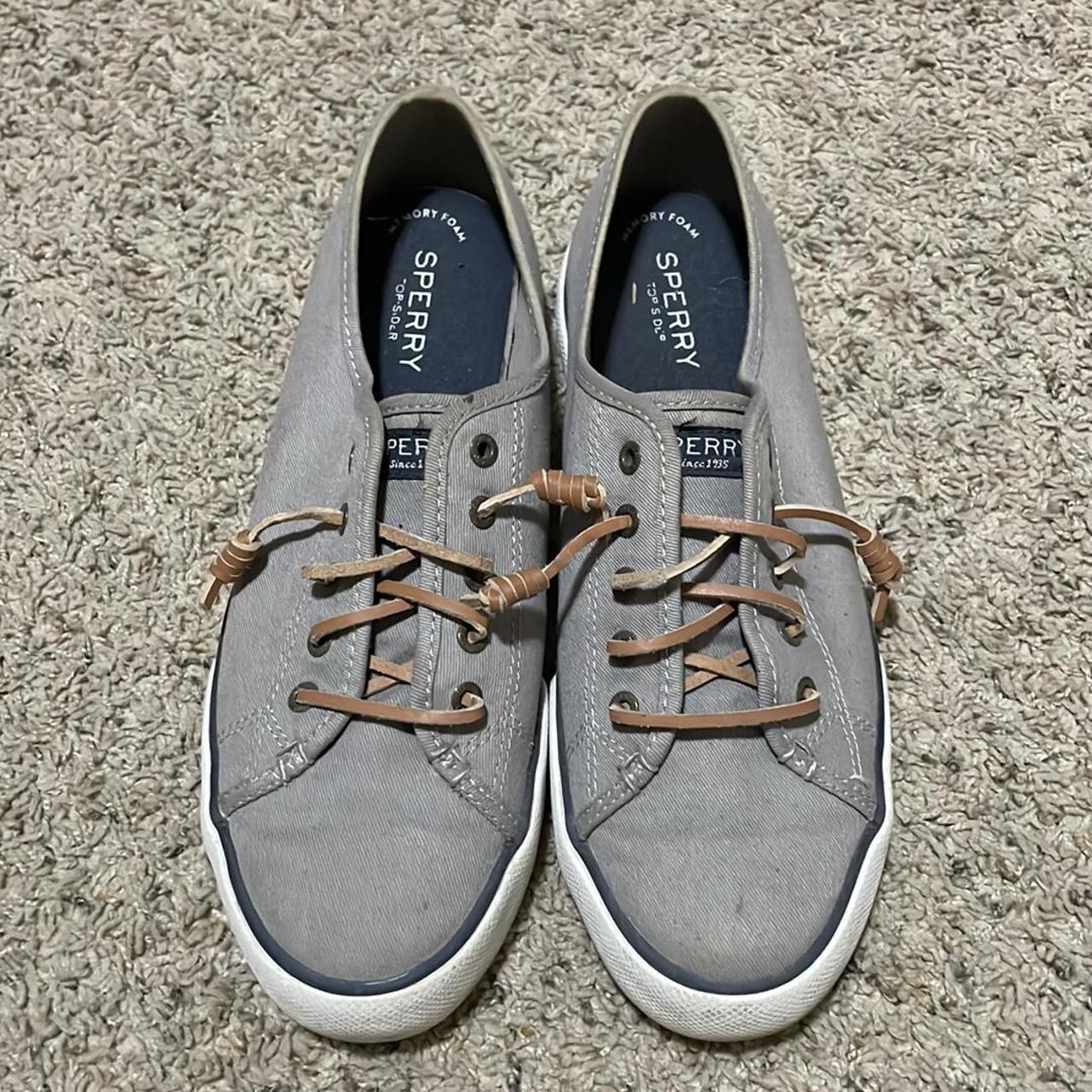 Gray on sale sperrys women's