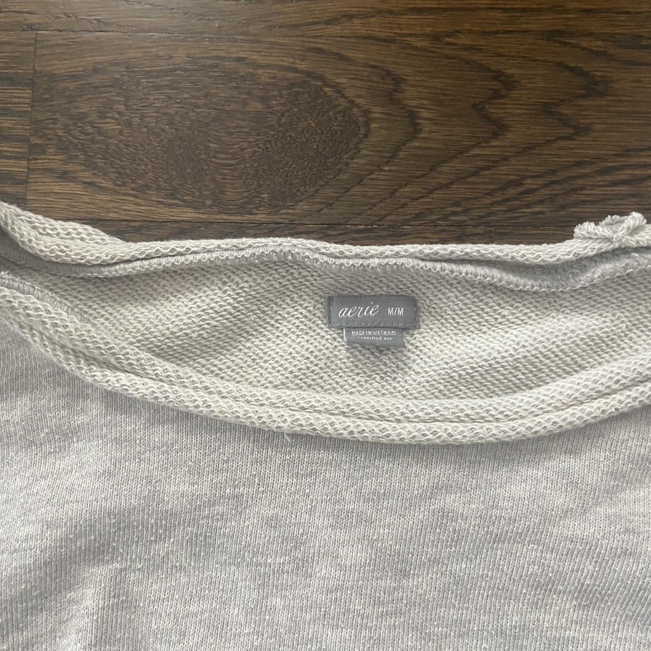 Aerie cropped gray crewneck Size medium - runs... - Depop