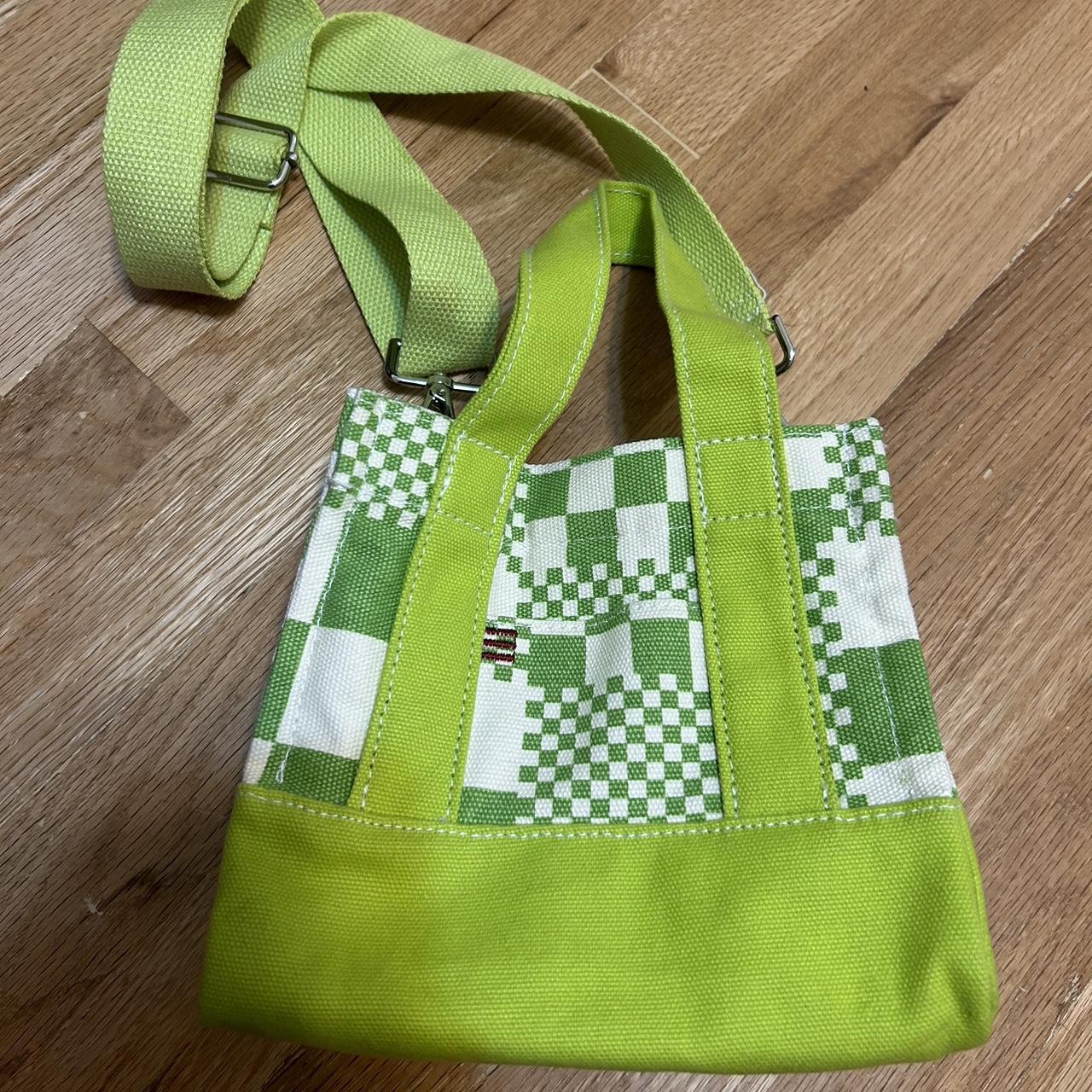 BDG Women's Green and White Bag | Depop