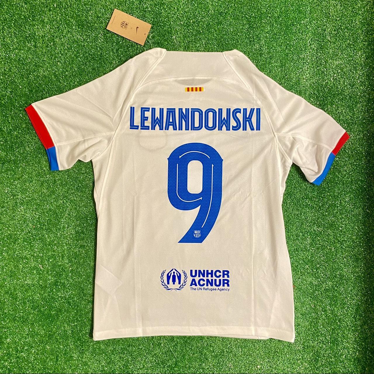 Barcelona away jersey 23/24 Lewandowski Size -... - Depop