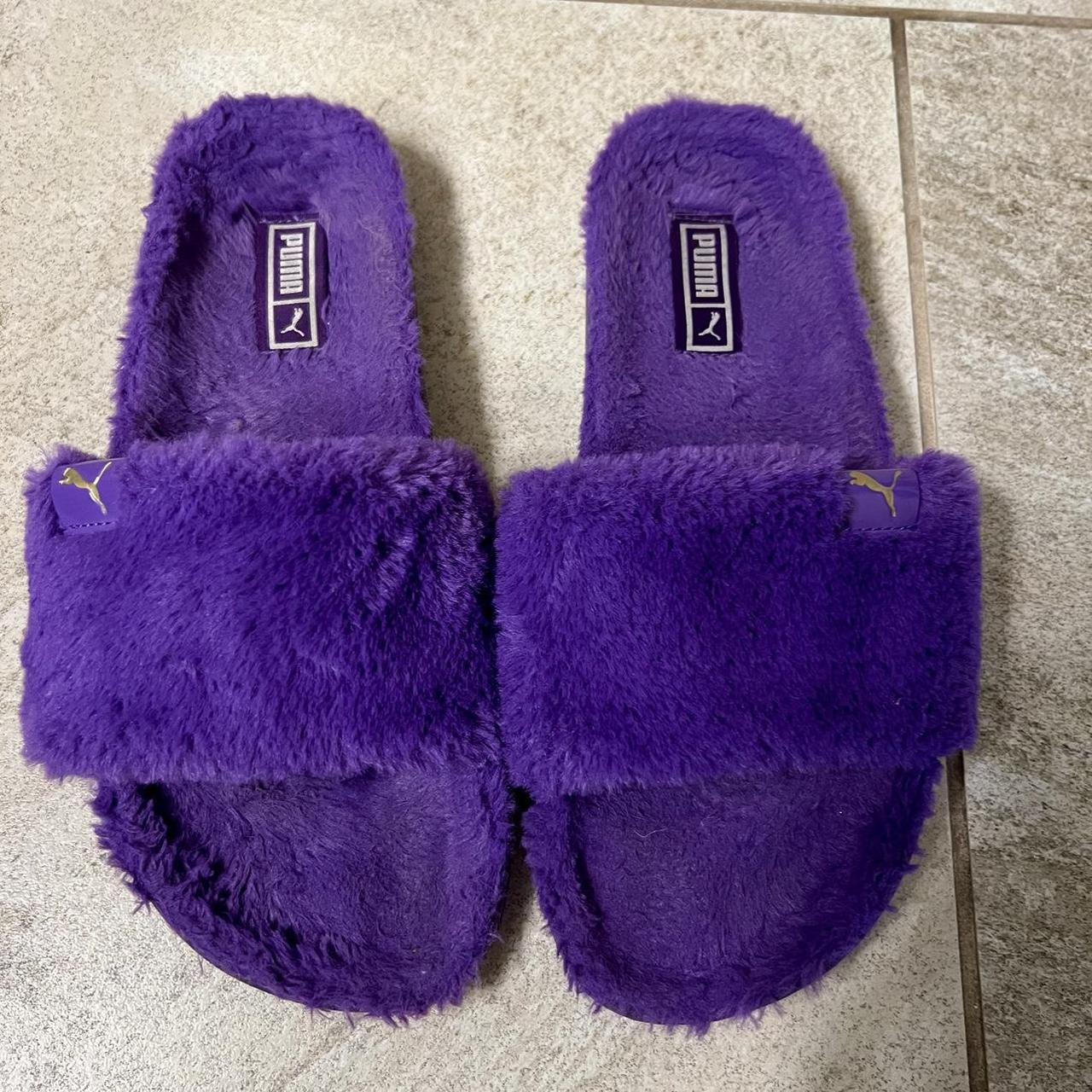 Furry puma online slippers