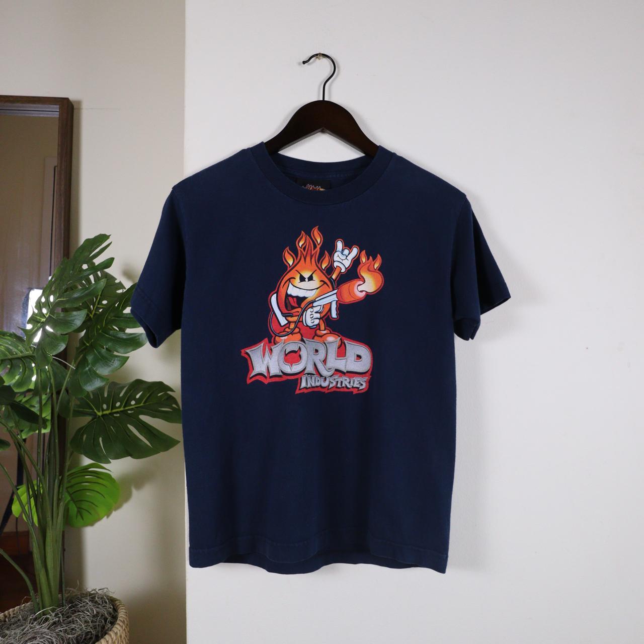 World industries skateboards Tシャツ ワールド NEW RARE WORLD INDUSTRIES SKATEBOARD CHECKERED BLOCK LOGO