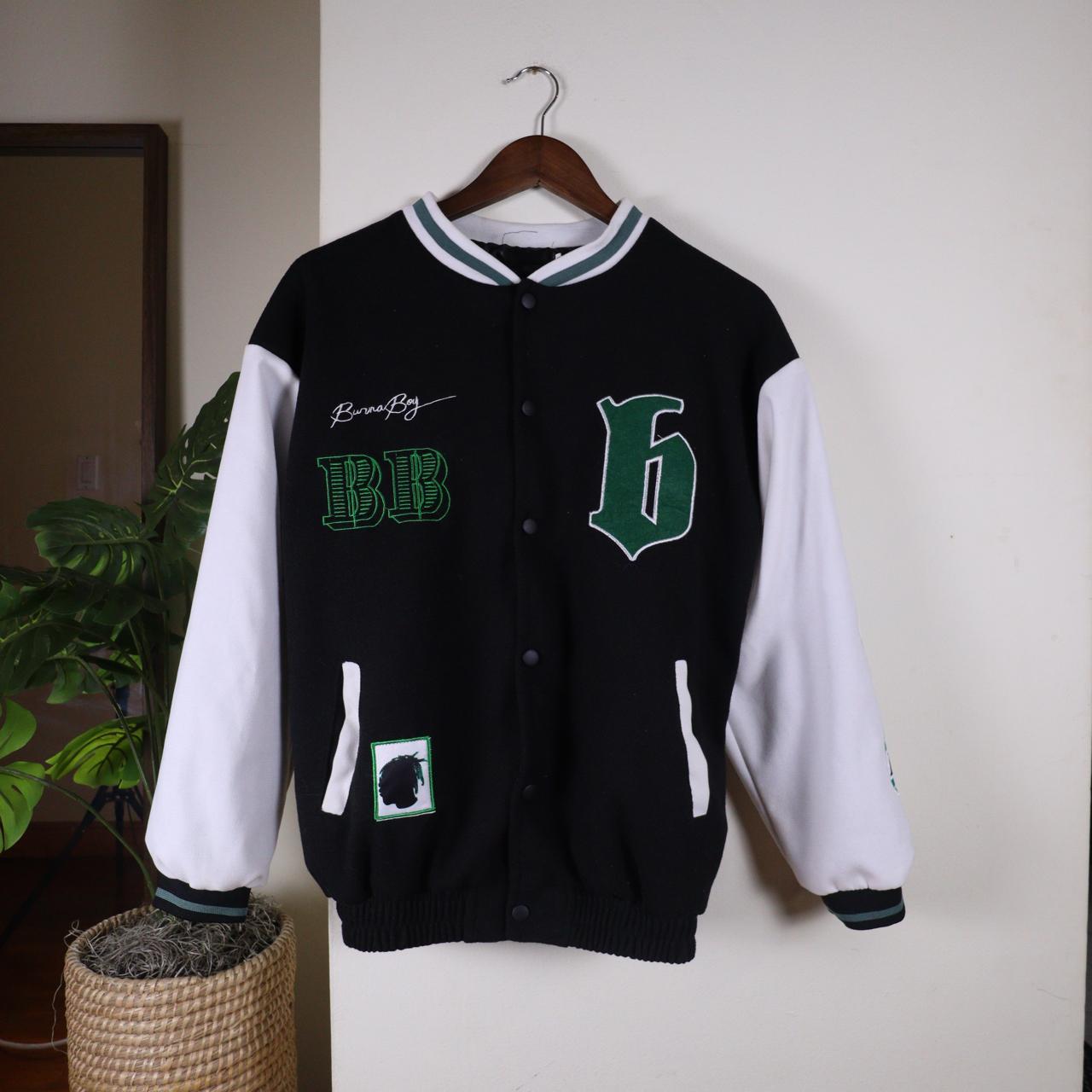 Burna Boy Varsity Bomber Jacket With PU Sleeves