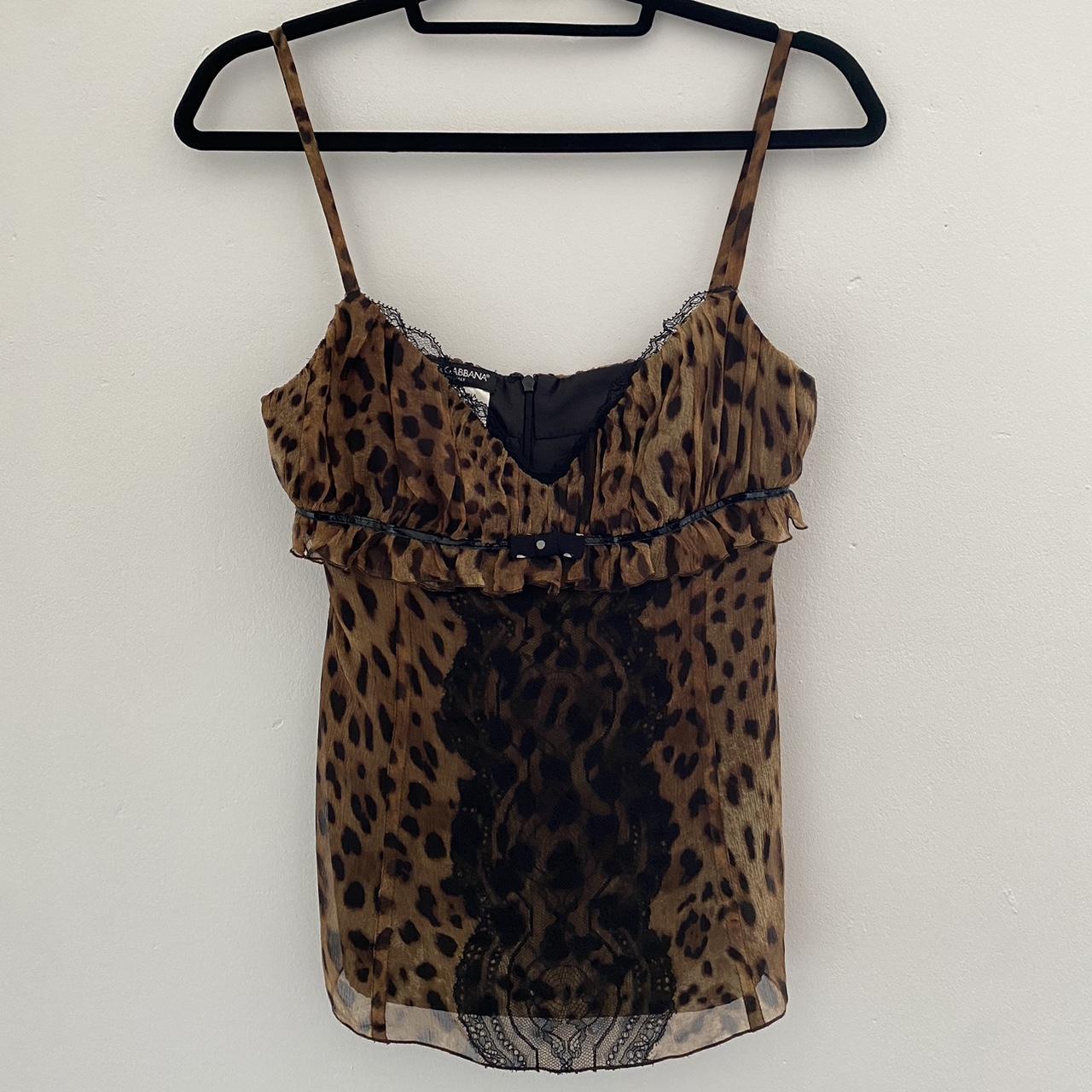 Vintage Dolce And Gabbana Cami Corset Top Leopard Depop